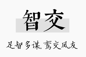 智交名字的寓意及含义