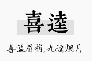 喜逵名字的寓意及含义