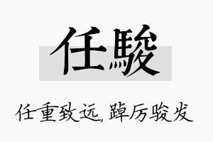 任骏名字的寓意及含义