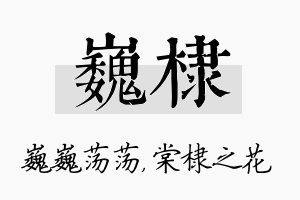 巍棣名字的寓意及含义