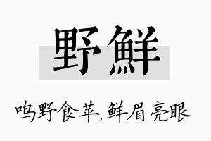 野鲜名字的寓意及含义