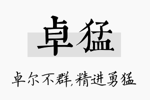 卓猛名字的寓意及含义