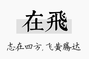 在飞名字的寓意及含义