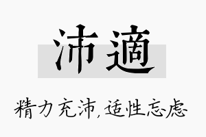 沛适名字的寓意及含义