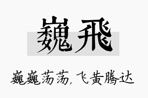 巍飞名字的寓意及含义