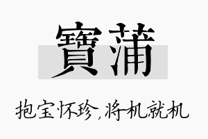 宝蒲名字的寓意及含义