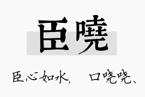 臣哓名字的寓意及含义