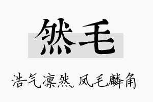 然毛名字的寓意及含义