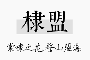 棣盟名字的寓意及含义