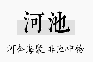 河池名字的寓意及含义