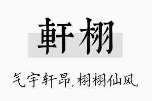 轩栩名字的寓意及含义