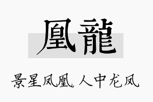 凰龙名字的寓意及含义