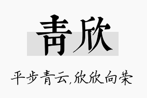 青欣名字的寓意及含义