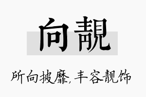 向靓名字的寓意及含义