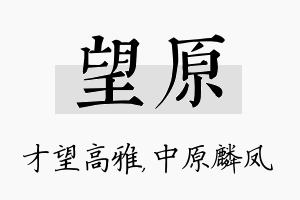 望原名字的寓意及含义