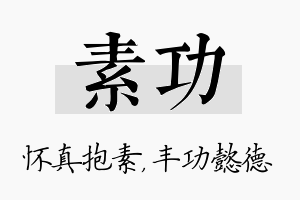 素功名字的寓意及含义