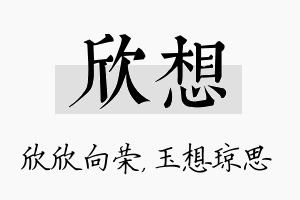 欣想名字的寓意及含义