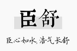 臣舒名字的寓意及含义