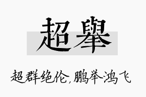 超举名字的寓意及含义