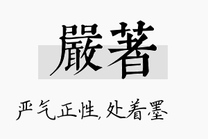 严着名字的寓意及含义