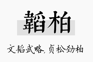 韬柏名字的寓意及含义