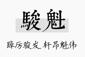 骏魁名字的寓意及含义