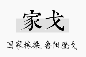 家戈名字的寓意及含义