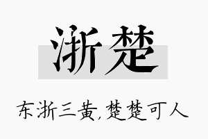 浙楚名字的寓意及含义