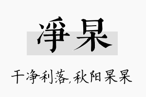 净杲名字的寓意及含义