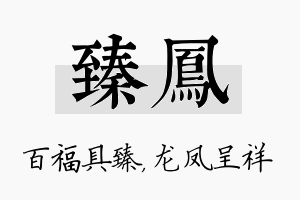 臻凤名字的寓意及含义