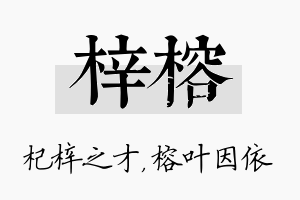 梓榕名字的寓意及含义