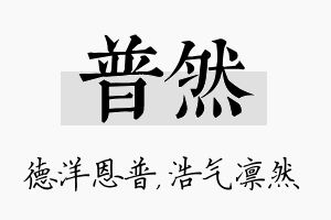 普然名字的寓意及含义