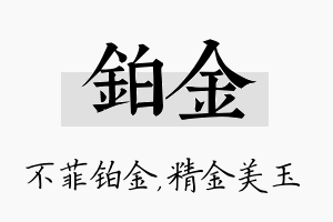 铂金名字的寓意及含义