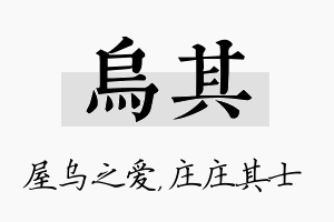 乌其名字的寓意及含义