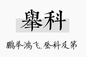 举科名字的寓意及含义