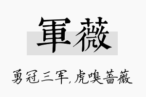 军薇名字的寓意及含义