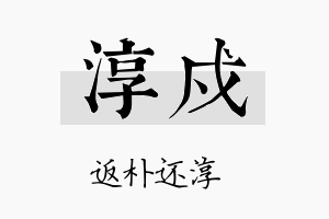 淳戍名字的寓意及含义