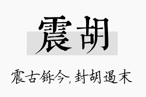 震胡名字的寓意及含义