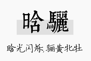 晗骊名字的寓意及含义