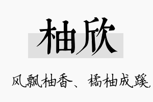 柚欣名字的寓意及含义