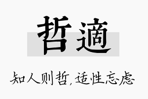 哲适名字的寓意及含义