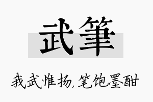 武笔名字的寓意及含义