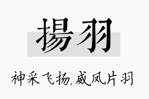 扬羽名字的寓意及含义