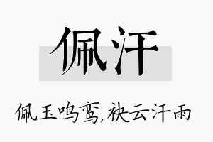 佩汗名字的寓意及含义