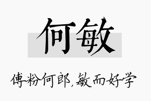 何敏名字的寓意及含义