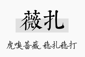 薇扎名字的寓意及含义