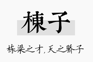 栋子名字的寓意及含义