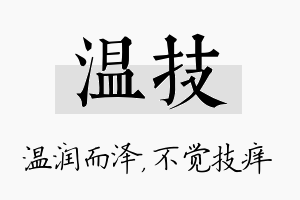 温技名字的寓意及含义