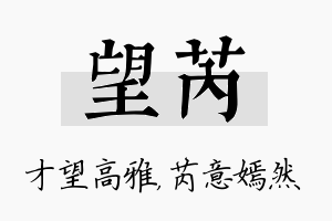 望芮名字的寓意及含义