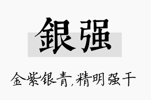 银强名字的寓意及含义